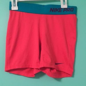 Blue/Pink Nike Pros (Read description on sizing)
